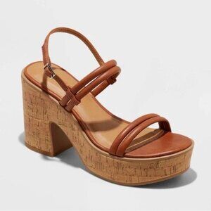 Universal Thread Women's Alva Platform Heels in Cognac - Size 9.5